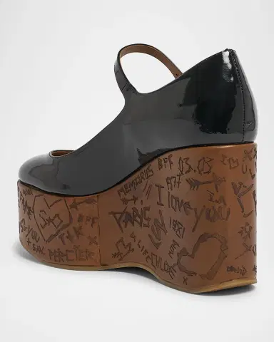 Chloé Maxime Patent Leather Platform Wedge Sandals | Thumbnail 4 Chloé Maxime Patent Leather Platform Wedge Sandals | Thumbnail 4