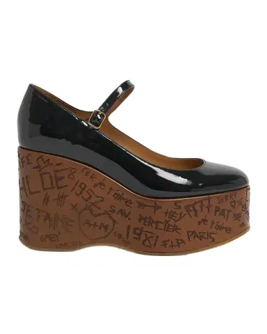 Chloé Maxime Patent Leather Platform Wedge Sandals | Thumbnail 1 Chloé Maxime Patent Leather Platform Wedge Sandals | Thumbnail 1