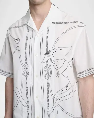 Jacquemus Men's The Jean Dog-Print Cotton Camp Shirt | Thumbnail 5 Jacquemus Men's The Jean Dog-Print Cotton Camp Shirt | Thumbnail 5