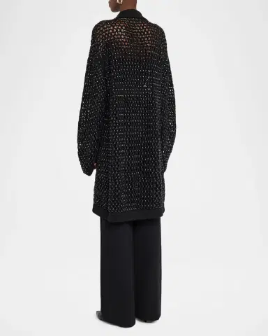 Diotima Embellished Open Knit Cardigan Coat | Thumbnail 2 Diotima Embellished Open Knit Cardigan Coat | Thumbnail 2