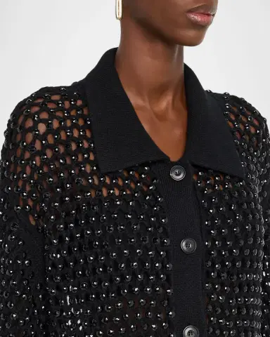 Diotima Embellished Open Knit Cardigan Coat | Thumbnail 4 Diotima Embellished Open Knit Cardigan Coat | Thumbnail 4