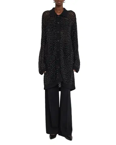 Diotima Embellished Open Knit Cardigan Coat | Thumbnail 1 Diotima Embellished Open Knit Cardigan Coat | Thumbnail 1