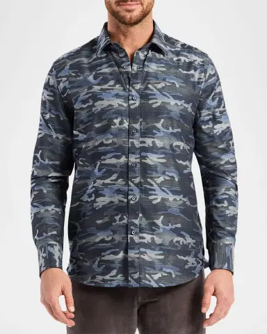 Robert Graham Men 's Harrington Camouflage Stretch Sport Shirt | Thumbnail 3 Robert Graham Men 's Harrington Camouflage Stretch Sport Shirt | Thumbnail 3