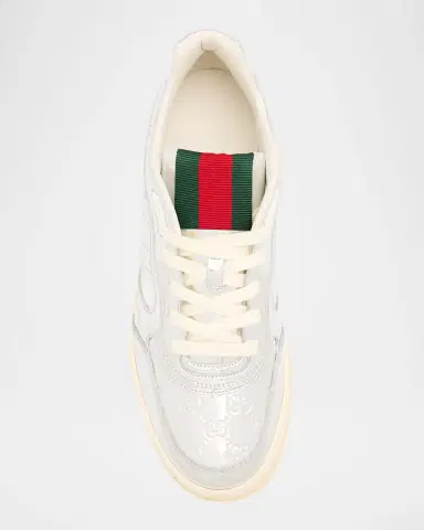 Gucci Men's Re-Web Mirror Leather Fashion Sneakers | Thumbnail 5 Gucci Men's Re-Web Mirror Leather Fashion Sneakers | Thumbnail 5
