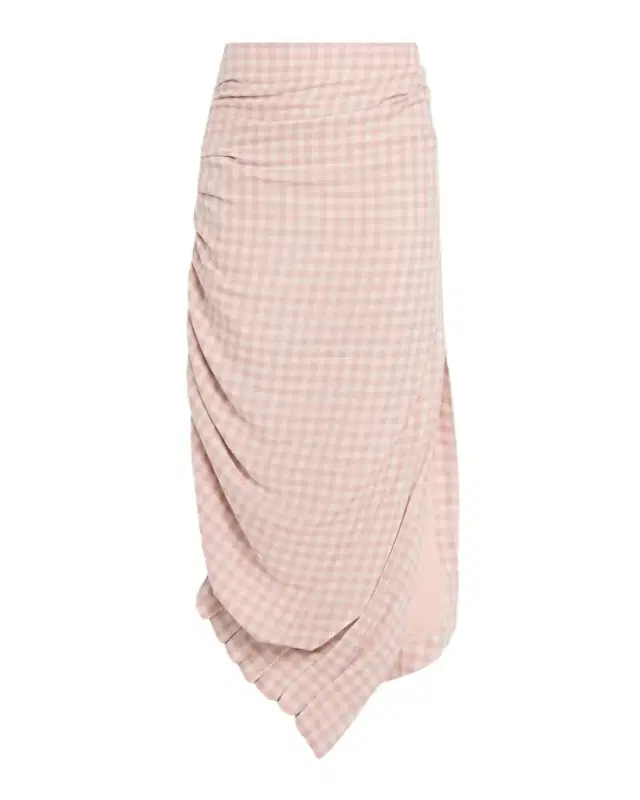 Novie Draped Plaid Midi Skirt Novie Draped Plaid Midi Skirt