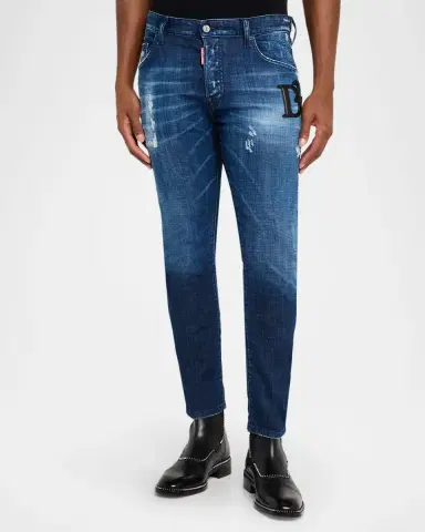 Dsquared2 Men's Slim Distressed Skater Jeans | Thumbnail 4 Dsquared2 Men's Slim Distressed Skater Jeans | Thumbnail 4