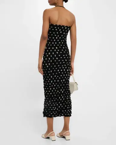Nanushka Haylen Seersucker Chiffon Halter Midi Dress | Thumbnail 3 Nanushka Haylen Seersucker Chiffon Halter Midi Dress | Thumbnail 3