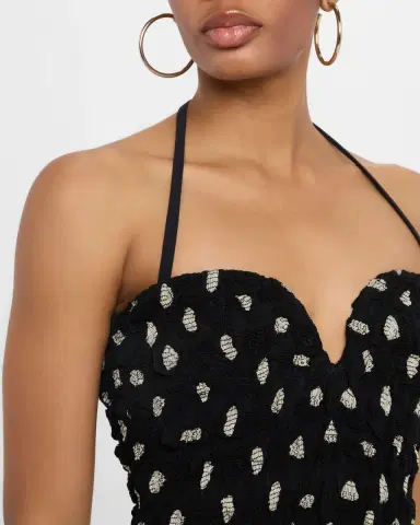 Nanushka Haylen Seersucker Chiffon Halter Midi Dress | Thumbnail 5 Nanushka Haylen Seersucker Chiffon Halter Midi Dress | Thumbnail 5