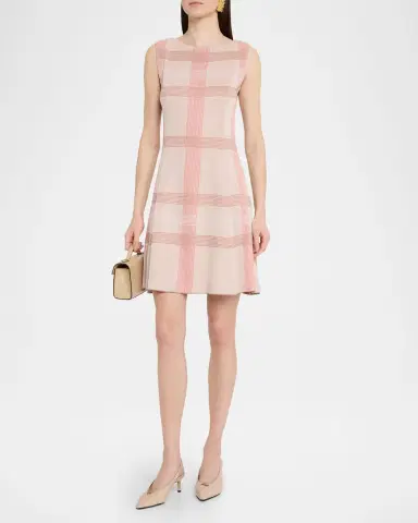 Misook Fit-&-Flare Plaid Knit Dress | Thumbnail 4 Misook Fit-&-Flare Plaid Knit Dress | Thumbnail 4