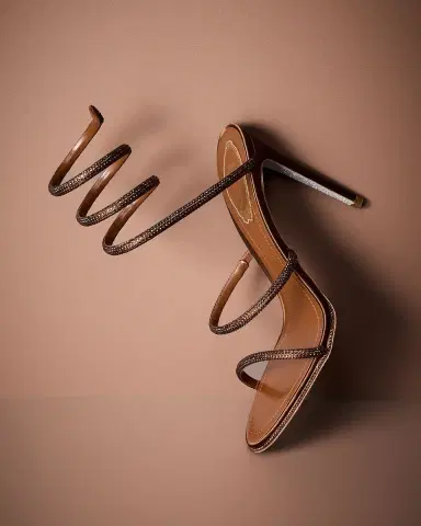 René Caovilla Cleo Crystal Satin Snake-Wrap Sandals | Thumbnail 4 René Caovilla Cleo Crystal Satin Snake-Wrap Sandals | Thumbnail 4