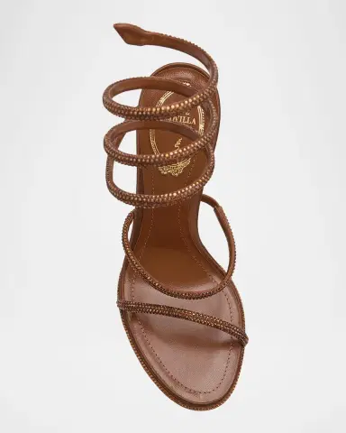 René Caovilla Cleo Crystal Satin Snake-Wrap Sandals | Thumbnail 6 René Caovilla Cleo Crystal Satin Snake-Wrap Sandals | Thumbnail 6