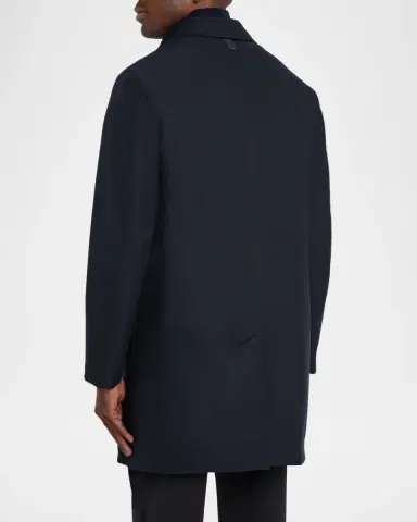 Canali Men 's Single-Breasted Technical Raincoat | Thumbnail 3 Canali Men 's Single-Breasted Technical Raincoat | Thumbnail 3
