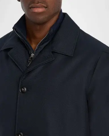 Canali Men 's Single-Breasted Technical Raincoat | Thumbnail 5 Canali Men 's Single-Breasted Technical Raincoat | Thumbnail 5