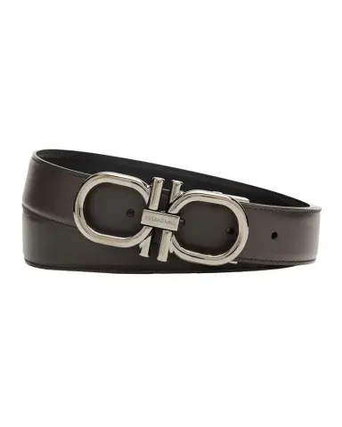 Ferragamo Men's Double Gancini Reversible Leather Belt | Thumbnail 1 Ferragamo Men's Double Gancini Reversible Leather Belt | Thumbnail 1