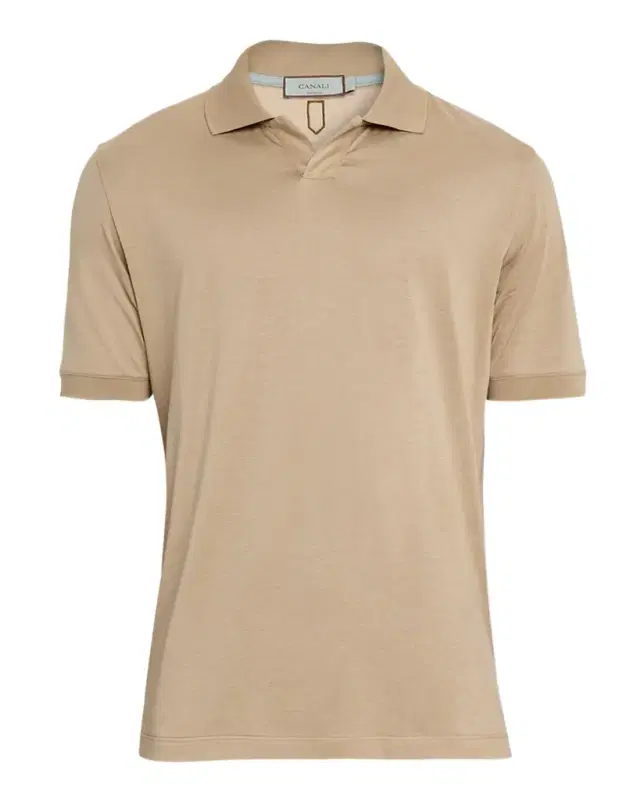 Men 's Cotton Johnny Collar Polo Shirt Men 's Cotton Johnny Collar Polo Shirt