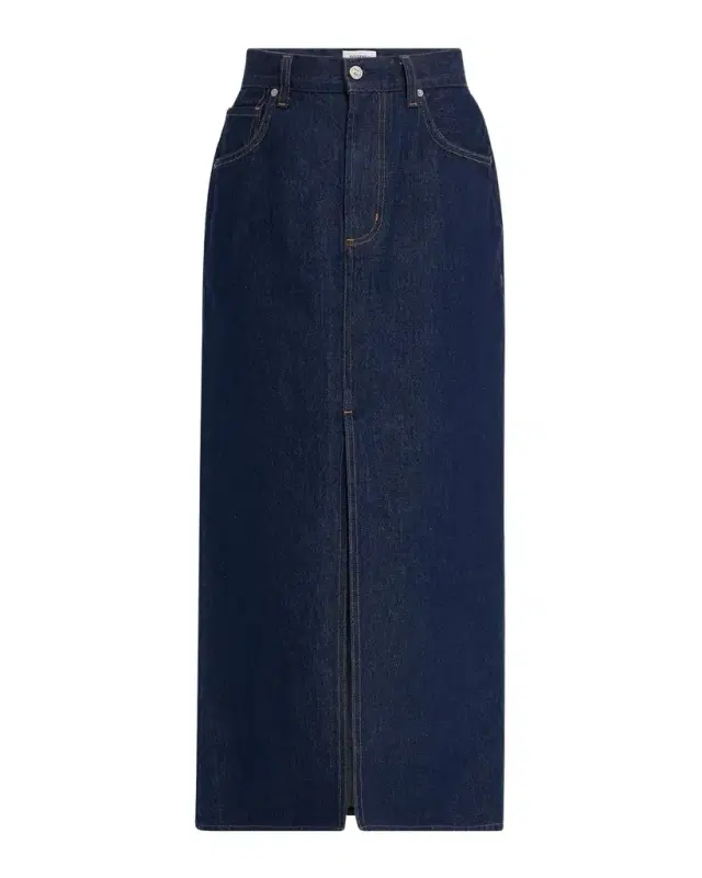 Gwynn Cotton Denim Midi Pencil Skirt Gwynn Cotton Denim Midi Pencil Skirt