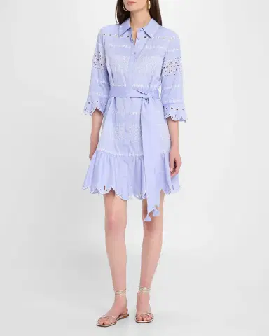 Figue Aaliyah Broderie Anglaise Belted Min Shirtdress | Thumbnail 2 Figue Aaliyah Broderie Anglaise Belted Min Shirtdress | Thumbnail 2