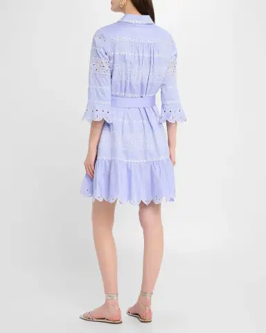 Figue Aaliyah Broderie Anglaise Belted Min Shirtdress | Thumbnail 3 Figue Aaliyah Broderie Anglaise Belted Min Shirtdress | Thumbnail 3