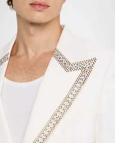 Dsquared2 Men 's 70s Glam Stud-Trim Blazer | Thumbnail 5 Dsquared2 Men 's 70s Glam Stud-Trim Blazer | Thumbnail 5