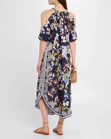 FIGUE Naomi Cold-Shoulder Kaftan Midi Dress | Thumbnail 3 FIGUE Naomi Cold-Shoulder Kaftan Midi Dress | Thumbnail 3