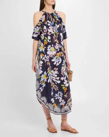 FIGUE Naomi Cold-Shoulder Kaftan Midi Dress | Thumbnail 4 FIGUE Naomi Cold-Shoulder Kaftan Midi Dress | Thumbnail 4