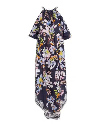 FIGUE Naomi Cold-Shoulder Kaftan Midi Dress | Thumbnail 1 FIGUE Naomi Cold-Shoulder Kaftan Midi Dress | Thumbnail 1