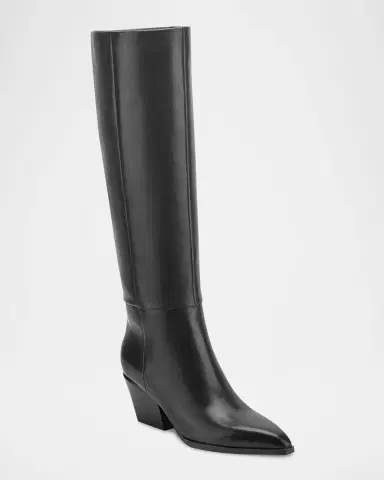 Marc Fisher LTD Tarrie Stacked Heel Leather Knee-High Boots | Thumbnail 2 Marc Fisher LTD Tarrie Stacked Heel Leather Knee-High Boots | Thumbnail 2