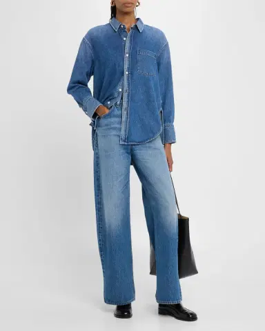 Good Work by Argent x Citizens of Humanity Harris Button-Down Cotton Denim Shirt | Thumbnail 2 Good Work by Argent x Citizens of Humanity Harris Button-Down Cotton Denim Shirt | Thumbnail 2