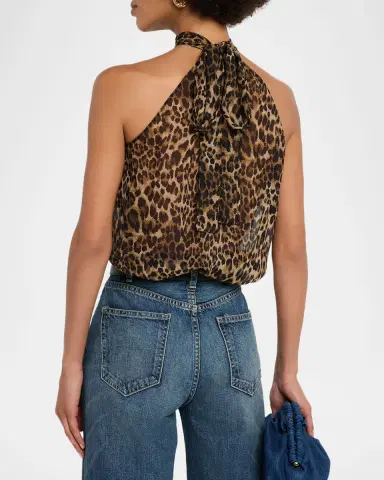 Nili Lotan Alla Vintage Leopard-Print Halter Top | Thumbnail 3 Nili Lotan Alla Vintage Leopard-Print Halter Top | Thumbnail 3
