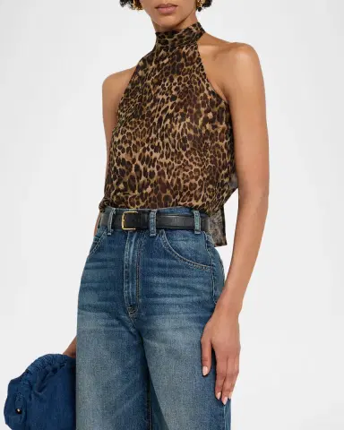 Nili Lotan Alla Vintage Leopard-Print Halter Top | Thumbnail 4 Nili Lotan Alla Vintage Leopard-Print Halter Top | Thumbnail 4