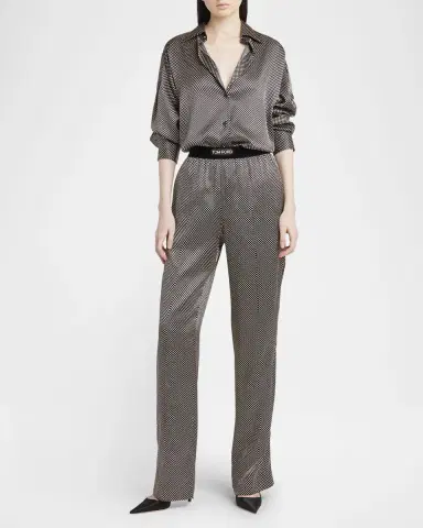 TOM FORD Polka Dot Stretch Satin Button-Down Shirt | Thumbnail 2 TOM FORD Polka Dot Stretch Satin Button-Down Shirt | Thumbnail 2