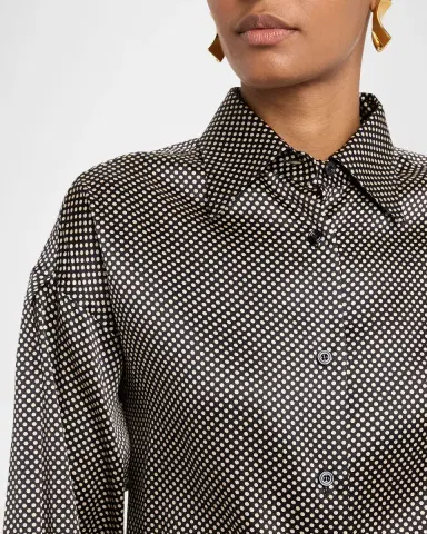 TOM FORD Polka Dot Stretch Satin Button-Down Shirt | Thumbnail 5 TOM FORD Polka Dot Stretch Satin Button-Down Shirt | Thumbnail 5