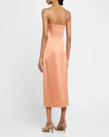 Nanushka Sayan Draped Satin Midi Dress | Thumbnail 3 Nanushka Sayan Draped Satin Midi Dress | Thumbnail 3