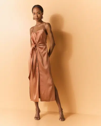 Nanushka Sayan Draped Satin Midi Dress | Thumbnail 5 Nanushka Sayan Draped Satin Midi Dress | Thumbnail 5