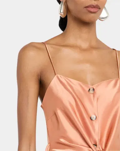 Nanushka Sayan Draped Satin Midi Dress | Thumbnail 6 Nanushka Sayan Draped Satin Midi Dress | Thumbnail 6