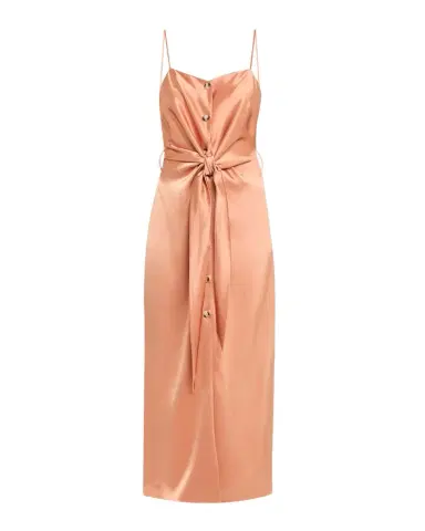 Nanushka Sayan Draped Satin Midi Dress | Thumbnail 1 Nanushka Sayan Draped Satin Midi Dress | Thumbnail 1