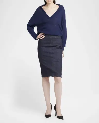 Tom Ford V-Neck Cashmere-Silk Oversized Polo Sweater | Thumbnail 2 Tom Ford V-Neck Cashmere-Silk Oversized Polo Sweater | Thumbnail 2