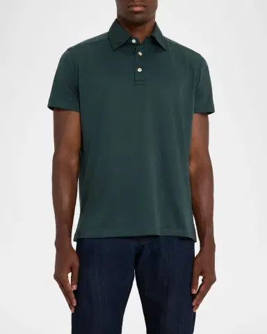 Kiton Men's Cotton Classic-Fit Polo Shirt | Thumbnail 3 Kiton Men's Cotton Classic-Fit Polo Shirt | Thumbnail 3