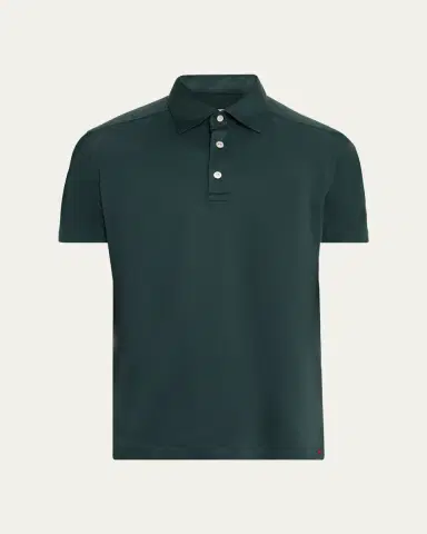 Kiton Men's Cotton Classic-Fit Polo Shirt | Thumbnail 5 Kiton Men's Cotton Classic-Fit Polo Shirt | Thumbnail 5