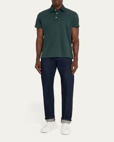 Kiton Men's Cotton Classic-Fit Polo Shirt | Thumbnail 6 Kiton Men's Cotton Classic-Fit Polo Shirt | Thumbnail 6