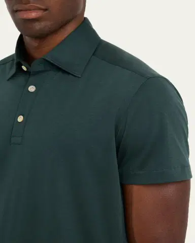 Kiton Men's Cotton Classic-Fit Polo Shirt | Thumbnail 9 Kiton Men's Cotton Classic-Fit Polo Shirt | Thumbnail 9