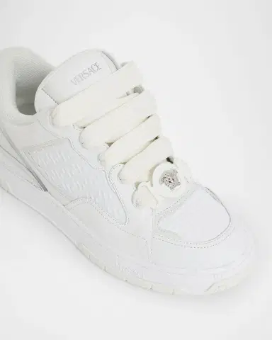 Versace Men's Biggie Basket Leather Sneakers | Thumbnail 4 Versace Men's Biggie Basket Leather Sneakers | Thumbnail 4