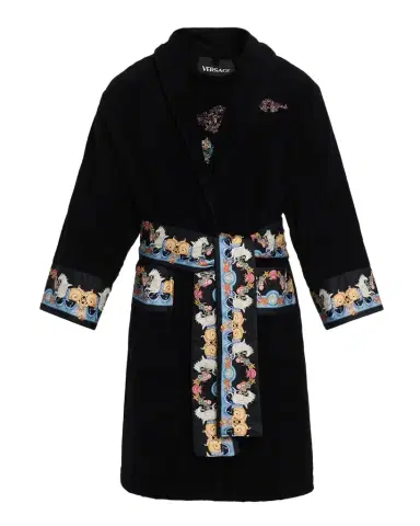 Versace Men's Coral-Trim Cotton Terry Robe | Thumbnail 1 Versace Men's Coral-Trim Cotton Terry Robe | Thumbnail 1