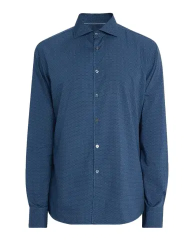 Canali Men 's Neat Geometric Cotton and Lyocell Sport Shirt | Thumbnail 1 Canali Men 's Neat Geometric Cotton and Lyocell Sport Shirt | Thumbnail 1