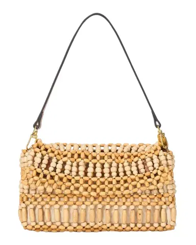 Staud Timmy Convertible Beaded Wood Shoulder Bag | Thumbnail 1 Staud Timmy Convertible Beaded Wood Shoulder Bag | Thumbnail 1