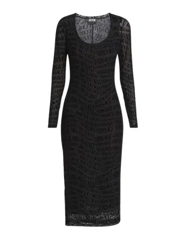 Versace Jeans Couture Mesh Logo Bodycon Midi Dress | Thumbnail 1 Versace Jeans Couture Mesh Logo Bodycon Midi Dress | Thumbnail 1