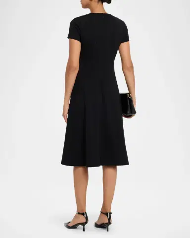 Misook Fit-&-Flare Stretch Ponte Dress | Thumbnail 3 Misook Fit-&-Flare Stretch Ponte Dress | Thumbnail 3