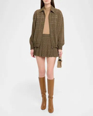 Golden Goose Journey Prince of Wales Pleated Mini Skirt | Thumbnail 2 Golden Goose Journey Prince of Wales Pleated Mini Skirt | Thumbnail 2