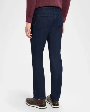 Kiton Men's Dark Wash Straight-Fit Jeans | Thumbnail 2 Kiton Men's Dark Wash Straight-Fit Jeans | Thumbnail 2