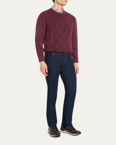 Kiton Men's Dark Wash Straight-Fit Jeans | Thumbnail 6 Kiton Men's Dark Wash Straight-Fit Jeans | Thumbnail 6